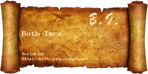Both Imre névjegykártya